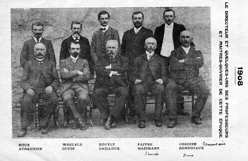 Professeurs cole pratique de Montbliard 1908
